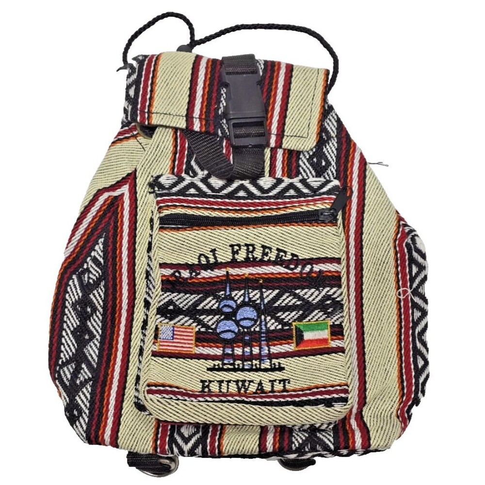 RARE Operation Iraq Freedom Backpack American Kuwait Flag Multicolor Very Good